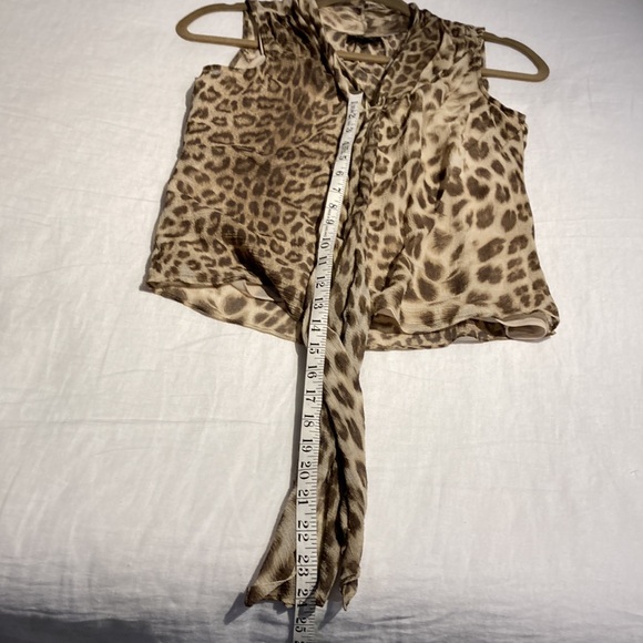 Talbots leopard sleeveless blouse bowtie cami 4P - Picture 10 of 16